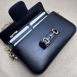 High Quality 752002 Horsebit Black 1955 Best Quality Gucci Designer Bag