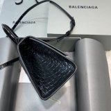 Balenciaga Best Quality Hourglass Small Top Handle Bag Black