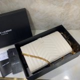 YSL Best Quality Saint Laurent Envelope Wallet on Chain WOC 620280 White Bag