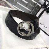 7 Star Gucci 37mm Best Quality Interlocking G-Buckle Leather black Belt