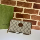 Best Quality Gucci GG Supreme Fake 673003 Zip around wallet with Interlocking G