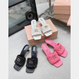 Perfect Luxury Best Quality Miu Miu high heel slippers Shoes