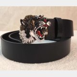 Gucci Best Quality Leather belt with tiger buckle black