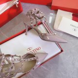 Wholesale 2023 Best Quality Valentino Three belts Middle Heel Perfect Shoes