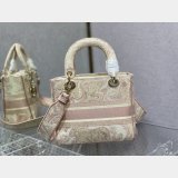 Top Quality Fake Lady Embroidery Canvas Dior 24CM Best Quality Bag