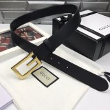 Luxury Gucci 35mm Buckle Black leather belt Luxury Goods