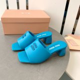 Miu Miu Best Quality Bread Slippers Heel Sandals Shoes