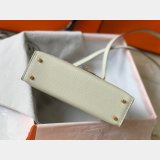 Best Quality Hermes Mini Kelly Handbag Epsom leather Off white