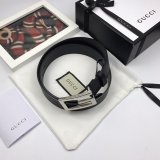 Luxury Gucci 35mm Buckle Black leather belt Luxury Goods