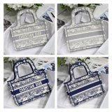 Top Quality Dior Best Quality Mini Book Tote Bag 22CM Canvas Embroidered