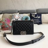 High Quality CC Le Boy Best Quality Best Black Bags lambksin 20cm