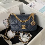 Perfect Copy Top Quality AS4012 Flap Black Best Quality Bag
