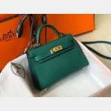 Hermes Mini Kelly Best Quality Army Green Handbag Epsom leather