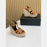 Saint Laurent Best Quality Espadrille Platform Wedge Sandals Heel Shoes