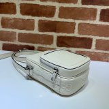 Gucci Knockoff 658553 Luxury GG embossed mini bag in black/white leather