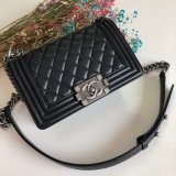 High Quality CC Le Boy Best Quality Best Black Bags lambksin 20cm