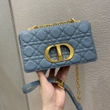 High Quality Dior Caro 20cm Luxury Goods blue bags