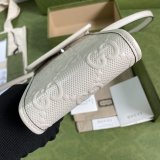 Designer Best Quality Gucci 625571 GG embossed mini White bag