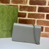 Top Luxury GG Gucci Best Quality 497985 Marmont leather mini Chain Wallets bag