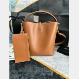 Le 37 In Shiny Leather Hobo Buckets 742828 Best Quality Saint Laurent Bag