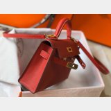 Best Quality Hermes Red Mini Kelly Handbag Epsom leather