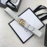 Best Gucci Best Quality Leather Belt With Double G White Buckle