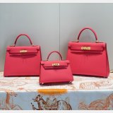 High Quality Best Quality Hermes Epsom Kelly 19/25/28CM Red Bag For Sale