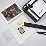 7 Star Gucci 37mm Best Quality Interlocking G-Buckle Leather black Belt