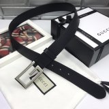 Luxury Gucci 35mm Buckle Black leather belt Luxury Goods