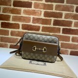 Gucci Best Quality Horsebit 1955 Small Brown or White Leather Shoulder 645454 Bag