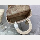 Top Quality Fake Lady Embroidery Canvas Dior 24CM Best Quality Bag