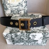 Christian Louboutin Best Quality 3.4cm Black Spiked Leather Belts
