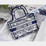 Top Quality Dior Best Quality Mini Book Tote Bag 22CM Canvas Embroidered