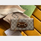 Designer Gucci Best Quality Horsebit 1955 wallet with chain 621892 GG Supreme