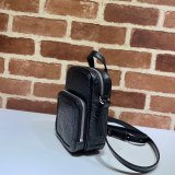 Gucci Knockoff 658553 Luxury GG embossed mini bag in black/white leather
