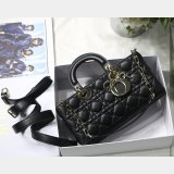Dior High Quality Best Quality Black/White Lady Dior Cannage Tech Pouch 26cm