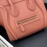 Best Quality Celine Pink Nano Luggage bag in drummed calfskin