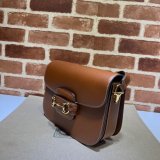 Gucci 1:1 Best Quality Designer GG Supreme 602204 1955 Horsebit Shoulder Bag