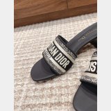 Best Quality Designer Dior Dway One-word embroidered slippers Shoes Online