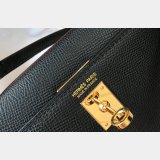 Hermes Mini Kelly Black Best Quality Handbag Epsom leather
