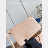 Louis Vuitton Neverfull MM Monogram Empreinte M45686 Apricot Embroidery Thread Bag