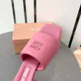 Miu Miu Best Quality Bread Slippers Heel Sandals Shoes