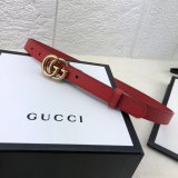 AAA+ Gucci Best Quality Leather Belt With Double G Red Buckle