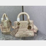 Top Quality Fake Lady Embroidery Canvas Dior 24CM Best Quality Bag