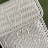 Designer Best Quality Gucci 625571 GG embossed mini White bag