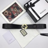 7 Star Gucci 37mm Best Quality Interlocking G-Buckle Leather black Belt