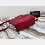 Celine Best Quality Red Luggage Nano Shopper 168243 Women's Leather