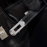 7 Star Hermes Birkin handmade Stiching Handbags Box Calf 25CM