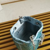 Designer Prada Best Quality 1NR016 Crystal Embellished Satin Mini-pouch Bag
