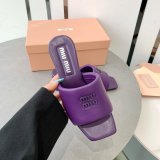 Miu Miu Best Quality Bread Slippers Heel Sandals Shoes